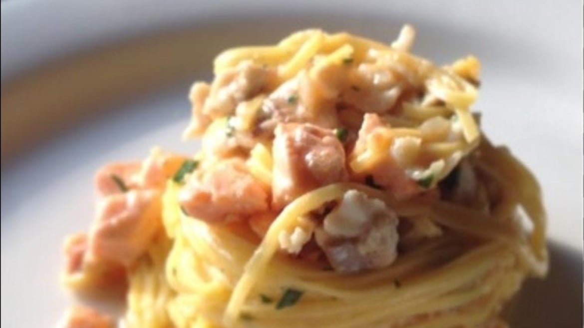 Tagliatelle con salmerino alpino